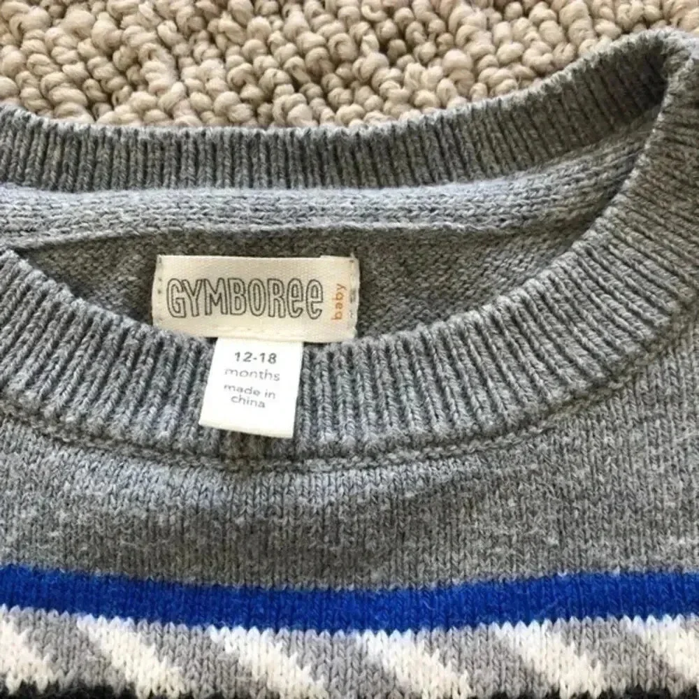 Gymboree boys sweater gray sz 12-18 mnths …